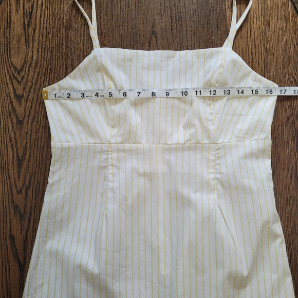 L.A Hearts Pacsun White and Yellow Stripe Spaghetti Strap Mini Dress Size Medium - Picture 6 of 10